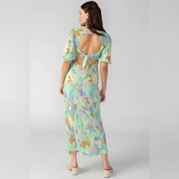 NEW Sanctuary tie back maxi dress in green/multi pattern- Size 14W (1X) - Picture 2 of 7